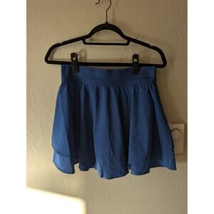 90 Degrees double layered blue athletic skirt with built in shorts. size M